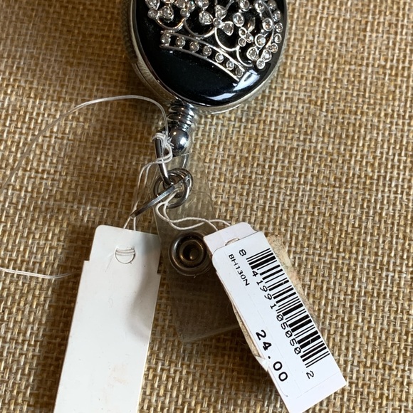 Fancy badge or id holder. Rhinestone crown decoration. - Picture 2 of 4